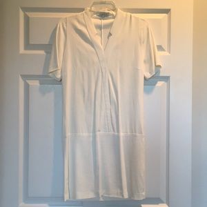 Sandro Drop waist white silk dress